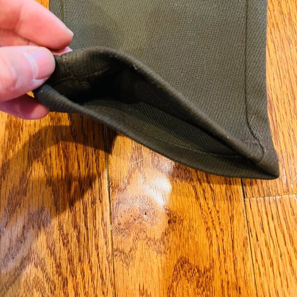 GAP Womens Pants Size 4 Army Green Faux Brown Suede Patch Riding Equestrian - Picture 6 of 16